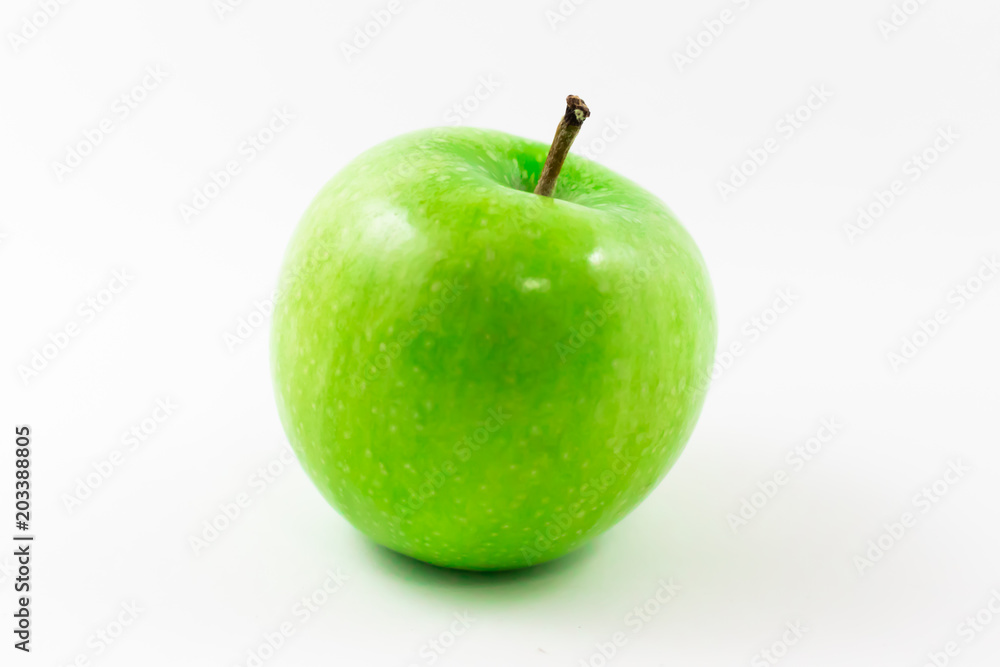 Perfect Fresh Green Apple Isolated on White Background