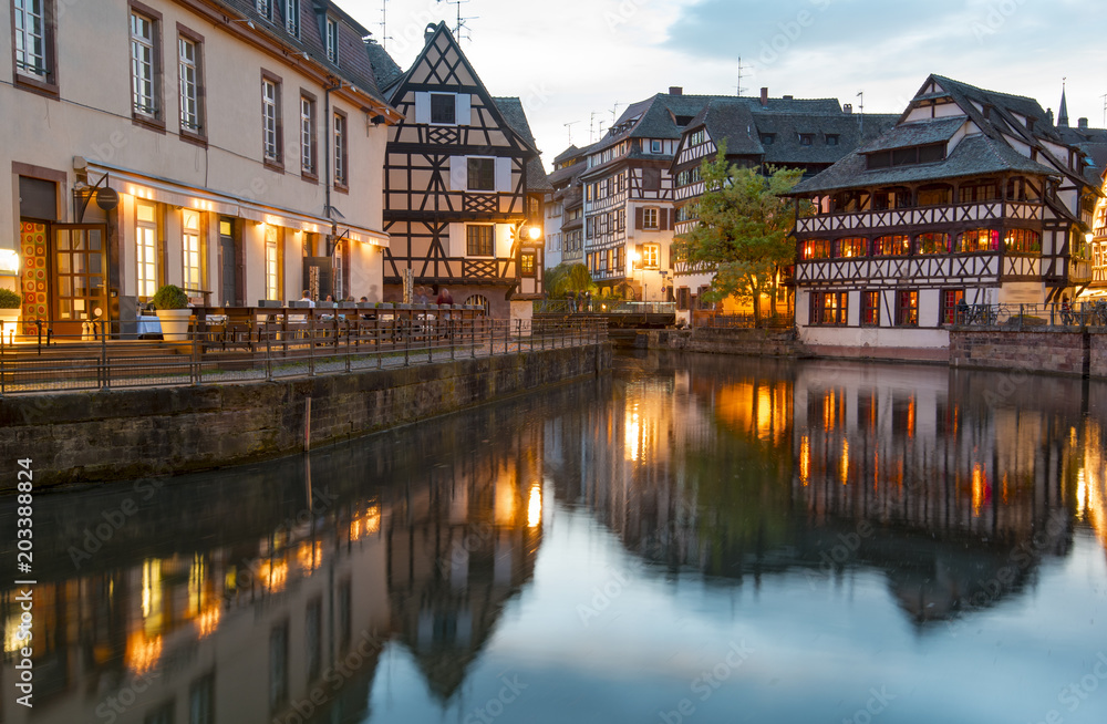 Night View of Petite France District in Strasbourg Night View of Petite France District in Strasbourg