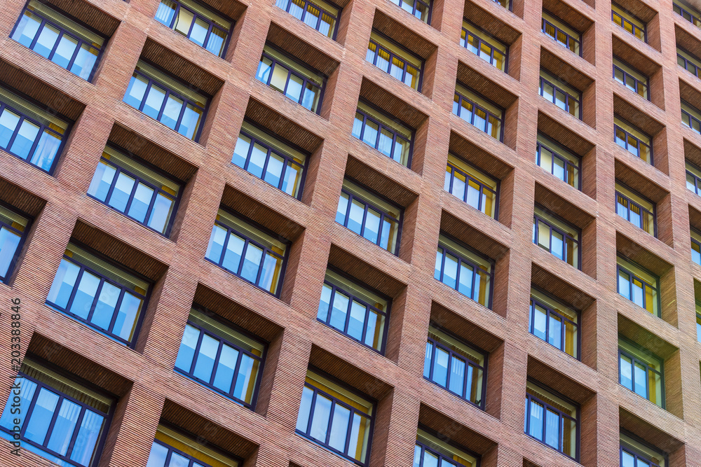 Background of the windows and balconies of the multi-storey building. 