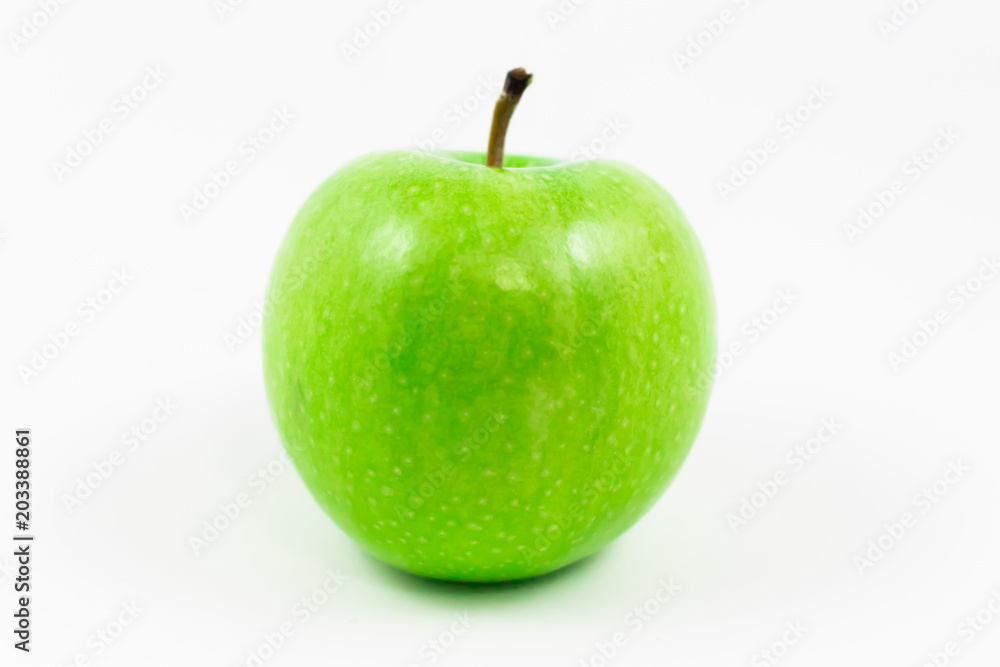 Perfect Fresh Green Apple Isolated on White Background
