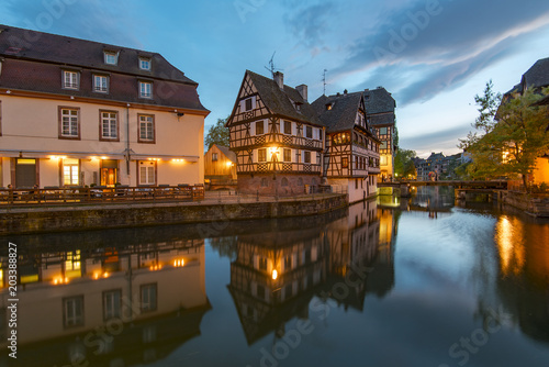 Night View of Petite France District in Strasbourg