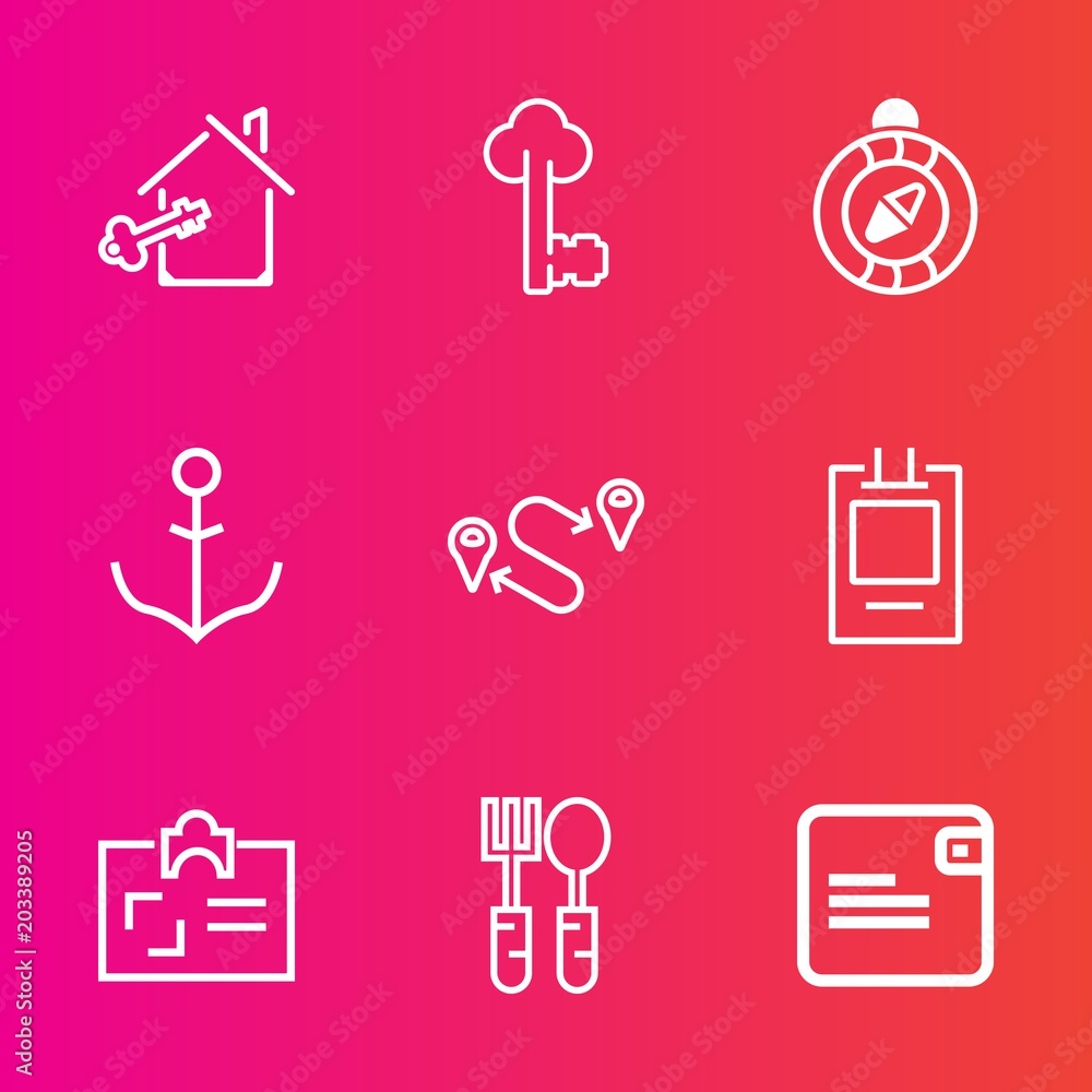 Premium set with outline vector icons. Such as rudder, east, key, apartment, personal, wallet, real, business, dollar, wheel, ship, door, money, estate, lock, metal, direction, restaurant, id, helm Premium set with outline vector icons. Such as rudder, east, key, apartment, personal, wallet, real, business, dollar, wheel, ship, door, money, estate, lock, metal, direction, restaurant, id, helm