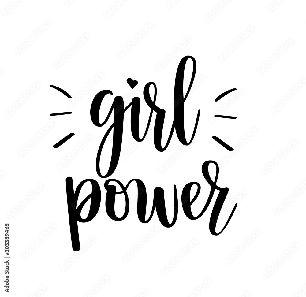 Girl power vector motivational lettering