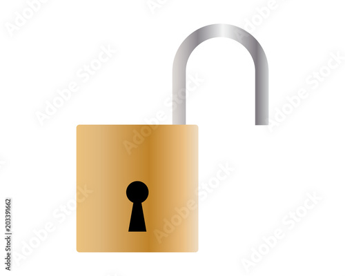 Open padlock vector illustration 