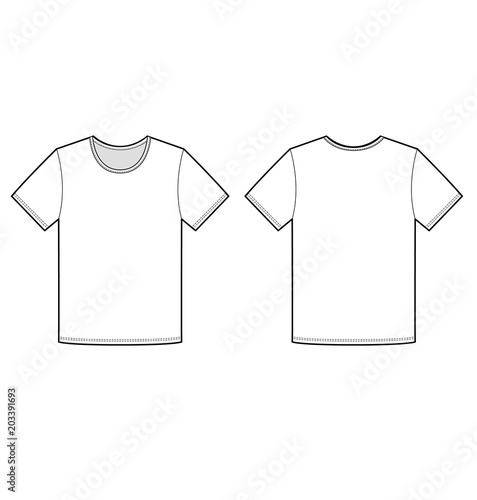 Top Tee shirt fashion flat technical drawing template