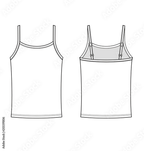 Tank top fashion vector illustration flat sketches template