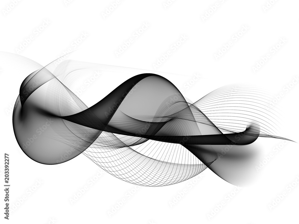    Abstract Black And White Wave Design  - obrazy, fototapety, plakaty 