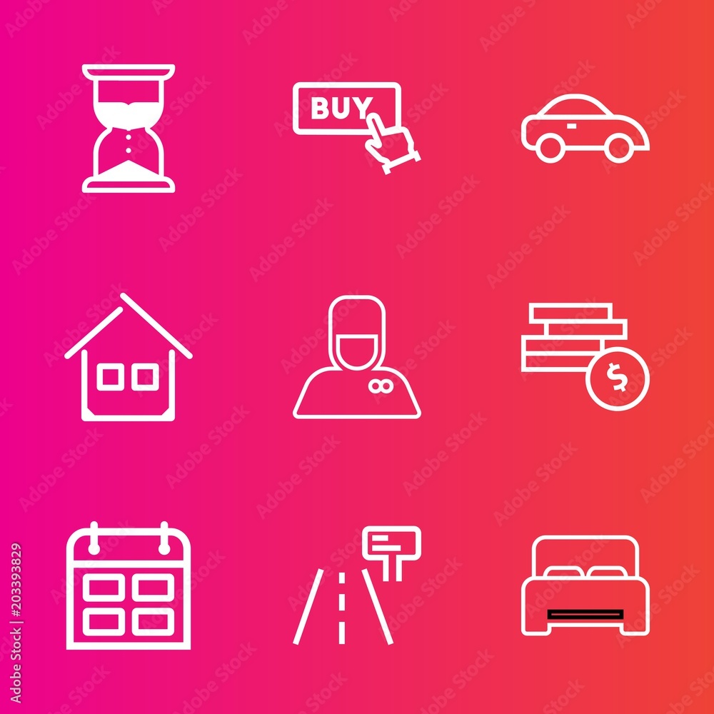 Premium set with outline vector icons. Such as street, vehicle, button, countdown, taxi, minute, time, road, schedule, cash, bellhop, clock, internet, hospitality, furniture, building, bedroom, sign Premium set with outline vector icons. Such as street, vehicle, button, countdown, taxi, minute, time, road, schedule, cash, bellhop, clock, internet, hospitality, furniture, building, bedroom, sign