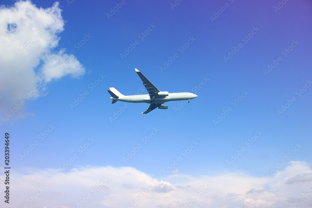 Airplane with beautiful sky on background Airplane with beautiful sky on background