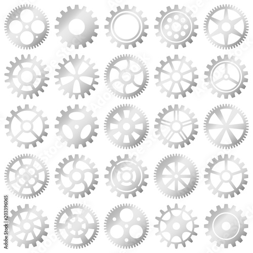 25 Silver Gears