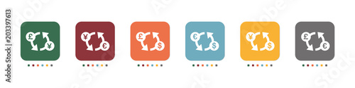 Symbol-Set - Bunte Buttons - Währungsumrechner