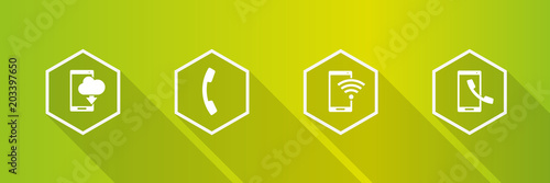 Symbol-Set - Grüne Buttons - Mobiltelefone