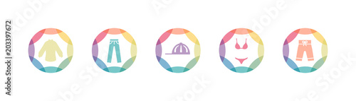 Symbol-Set - Bunte Kreise - Kleidungsstücke