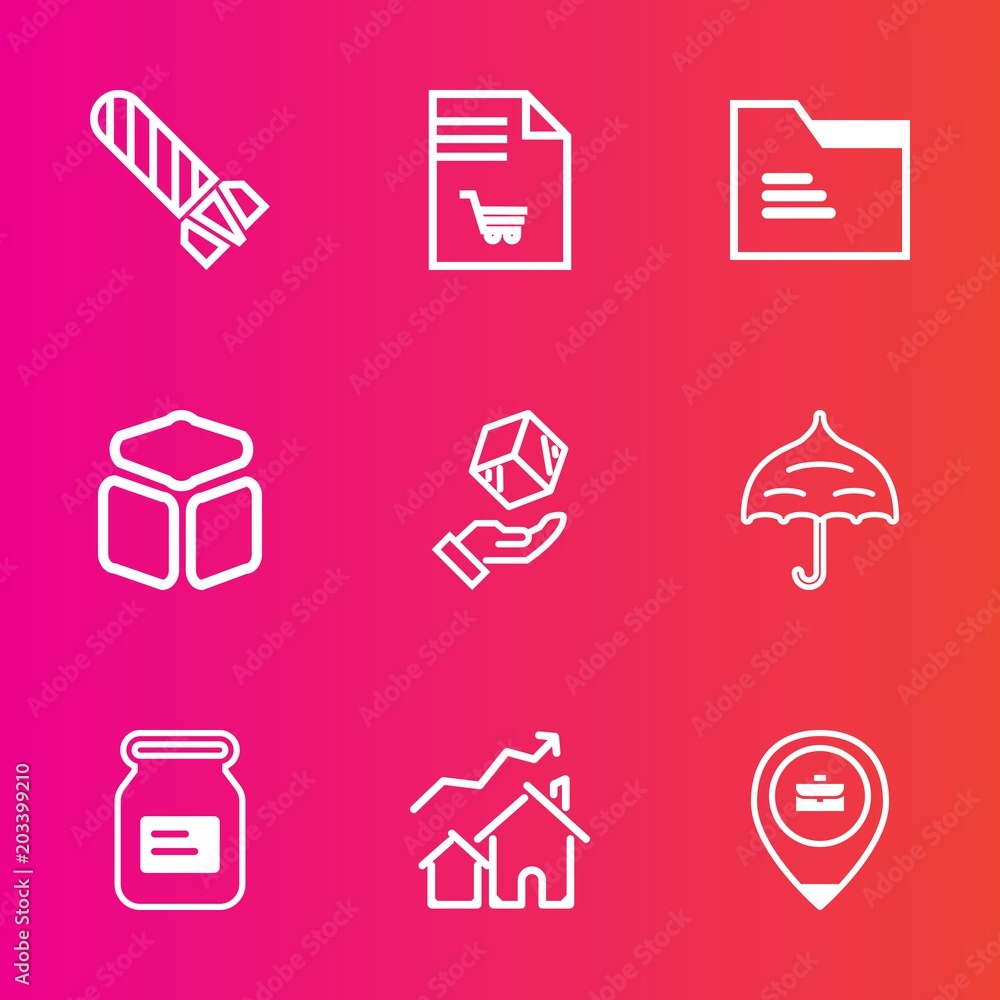 Premium set with outline vector icons. Such as open, can, flame, bomb, explosion, shopping, grocery, increase, list, job, white, notebook, business, real, cloud, paper, blank, home, work, umbrella Premium set with outline vector icons. Such as open, can, flame, bomb, explosion, shopping, grocery, increase, list, job, white, notebook, business, real, cloud, paper, blank, home, work, umbrella