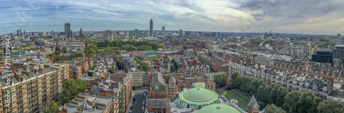 Beautiful panoramic aerial view of London buildings