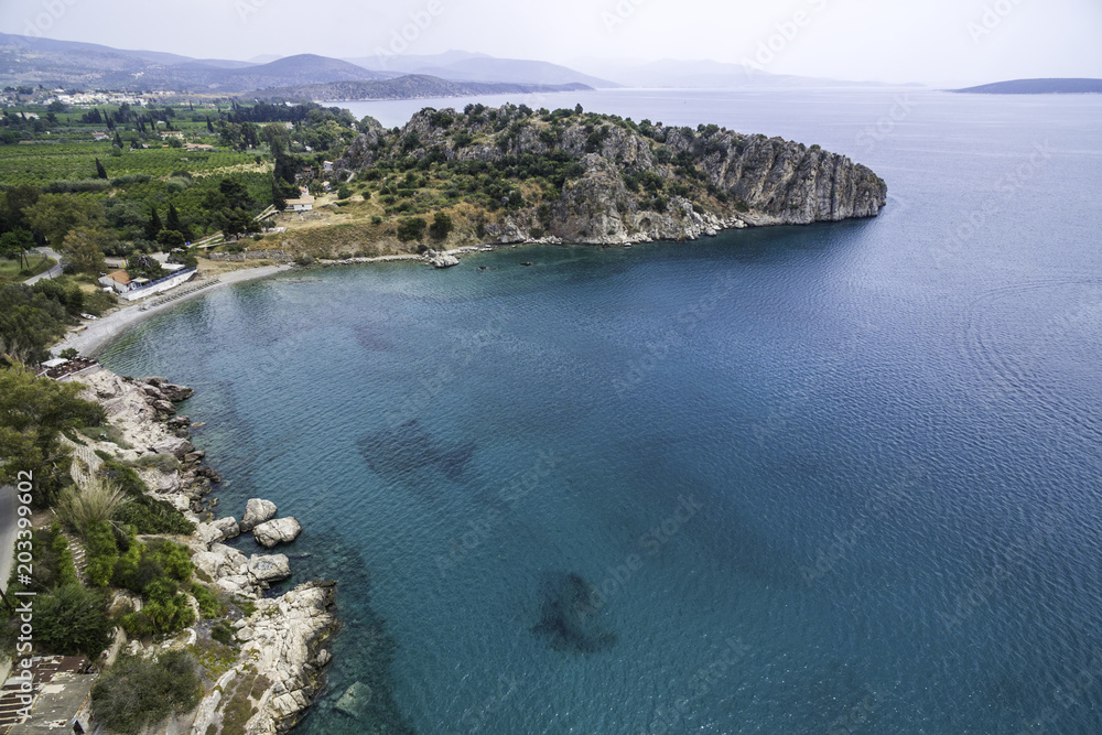 Panoramic aerial view of  the beach