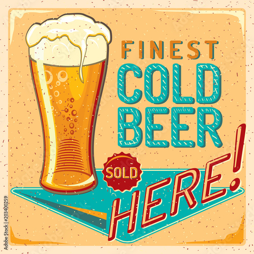 Cold beer - vintage advertising sign