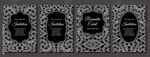 invitation card with lace pattern, template for your design