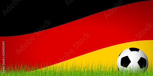 soccer ball in front of german flag