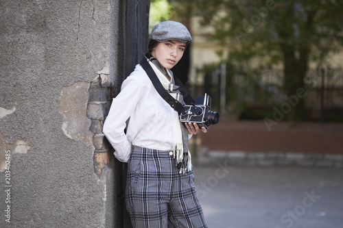 Young girl photographer