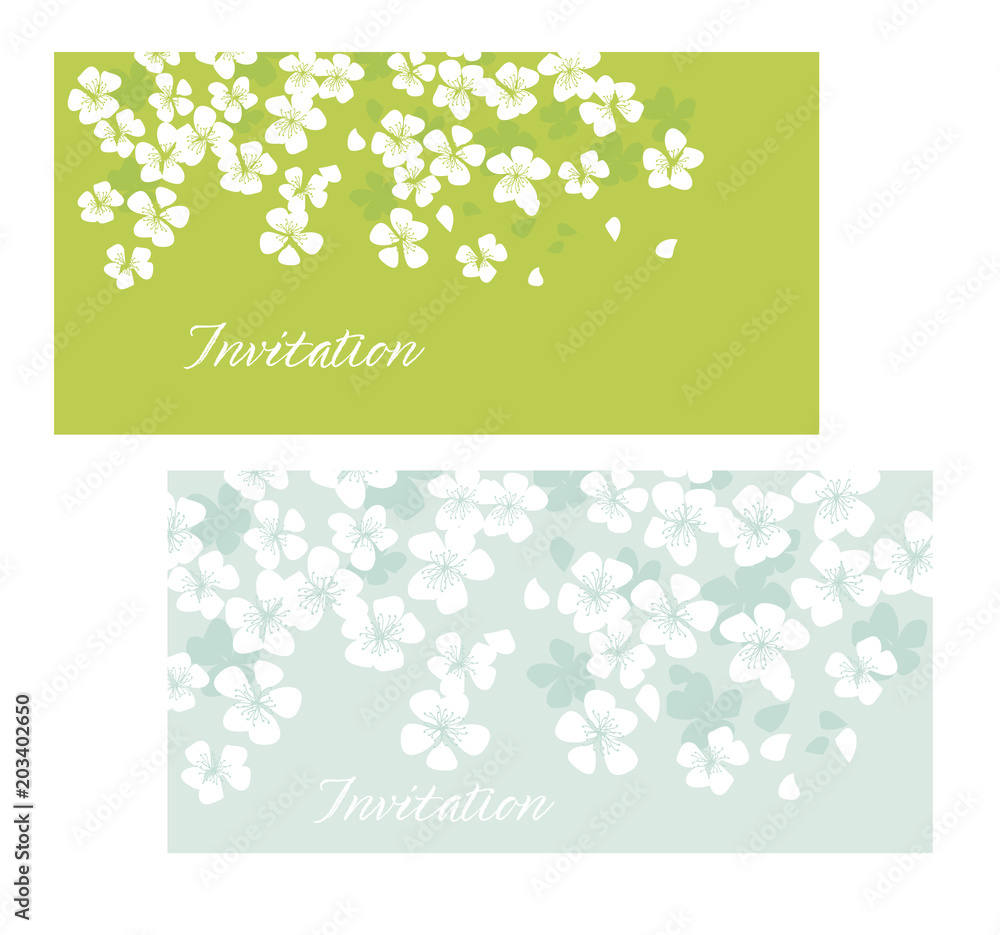 spring floral card vector illustration.