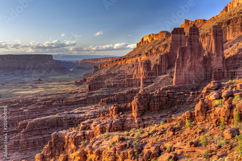 Late Afternoon Sun on Fisher Towers