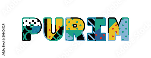 Purim Concept Word Art Illustration
