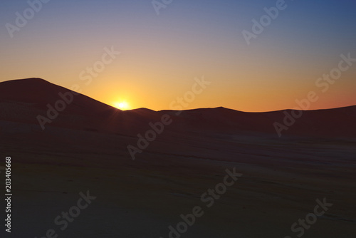 Sossusvlei Wüste Namibia Sonnenuntergang