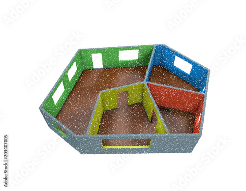 Empty room plan. Isolated o...