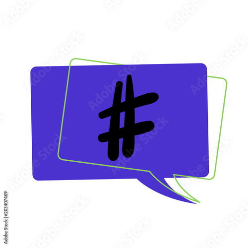 Hashtag sign. Vector illustration.