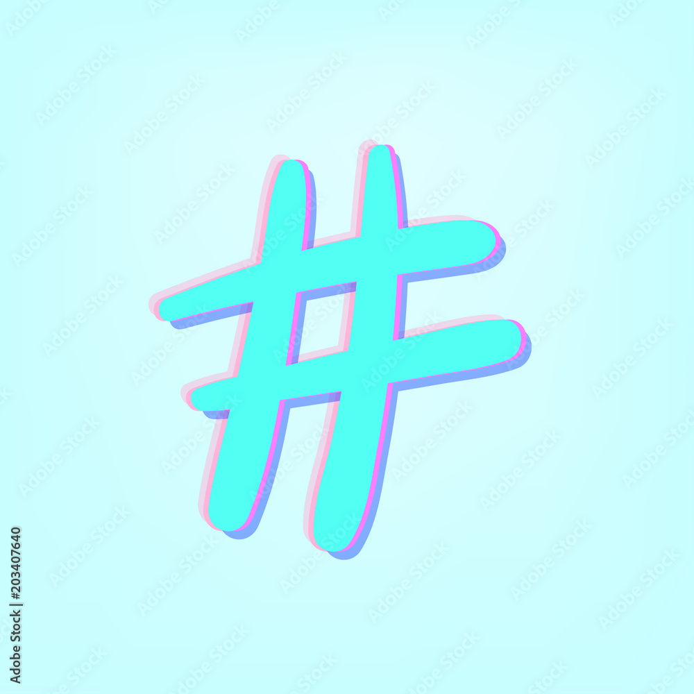 Obraz premium Hashtag sign. Vector illustration.
