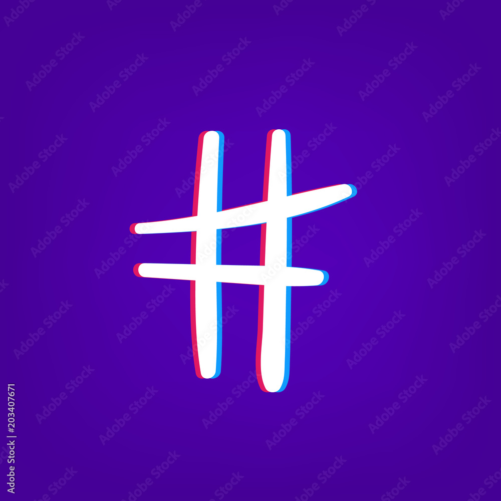 Obraz premium Hashtag sign. Vector illustration.