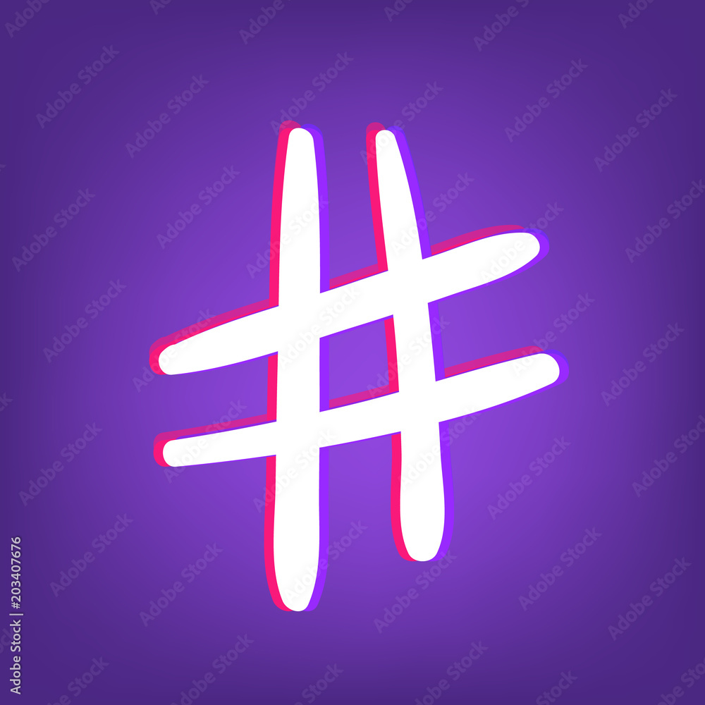 Fototapeta premium Hashtag sign. Vector illustration.