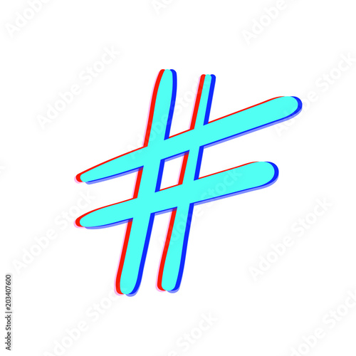 Hashtag sign. Vector illustration.