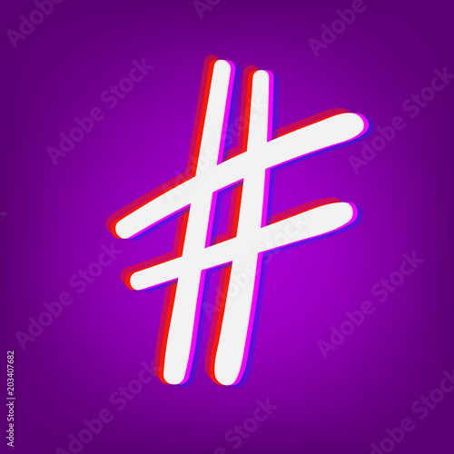 Hashtag sign. Vector illustration.