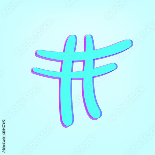 Hashtag sign. Vector illustration.