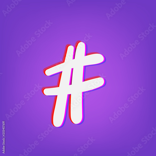 Hashtag sign. Vector illustration.