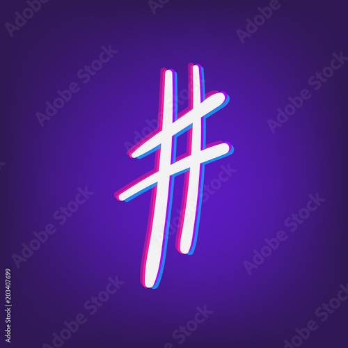 Hashtag sign. Vector illustration.