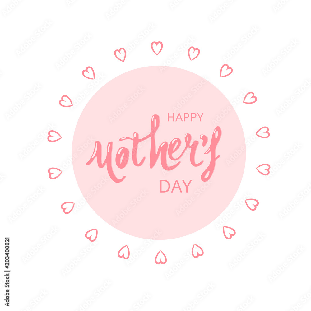 Happy Mother's Day  card. Vector illustration.