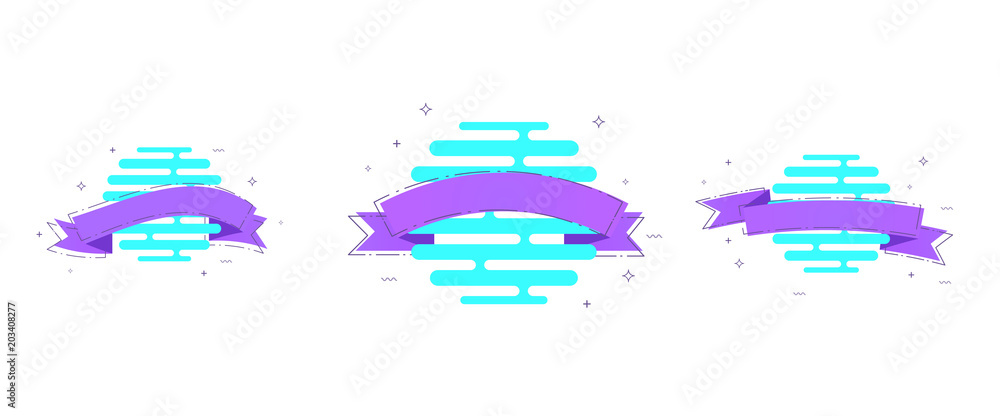 Set of ribbons. Vector illustration.