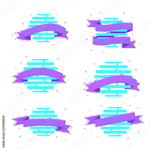 Set of bright ribbon bages