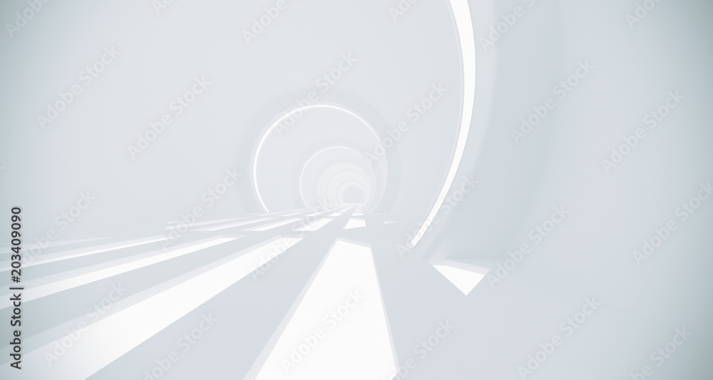 Fototapeta Realistyczny okrąg tworzący korytarz ze światłami