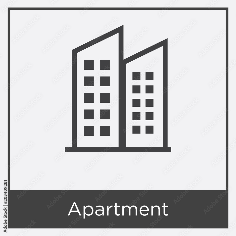 Apartment icon isolated on white background Apartment icon isolated on white background