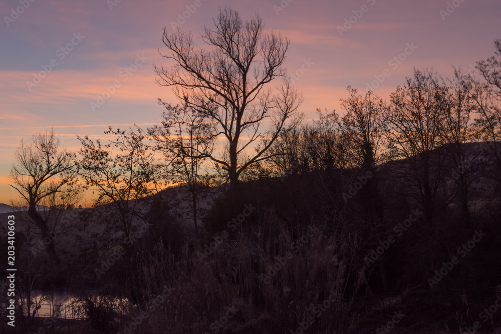 sunset in toscana