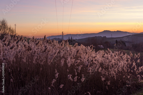 sunset in toscana