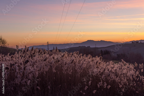 sunset in toscana