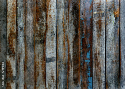 Old plank wood in vintage style texture and background plank cracked color for design work.