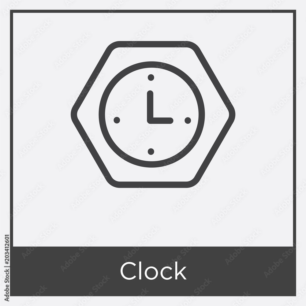 Clock icon isolated on white background Clock icon isolated on white background