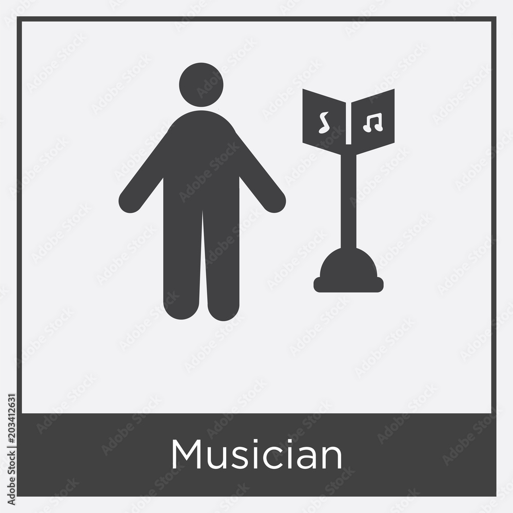 Musician icon isolated on white background Musician icon isolated on white background