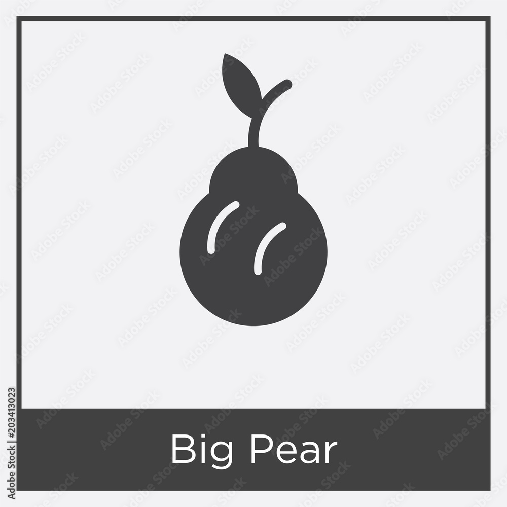 Big Pear icon isolated on white background Big Pear icon isolated on white background